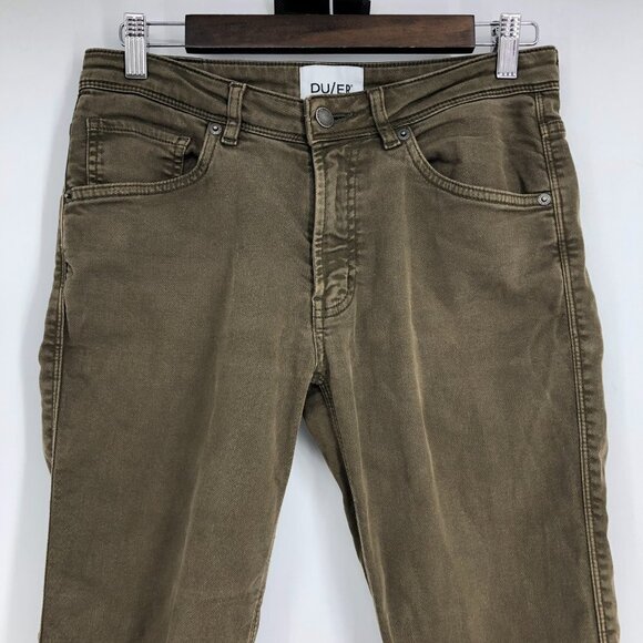 DU/ER Army Green No Sweat Relaxed Taper Pants Strechy Comfortable 27x30 - Picture 7 of 16